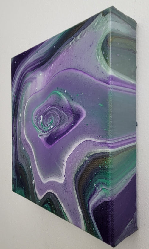 "Center of the Swirl" 8x8" Original Acrylic Pour on Canvas