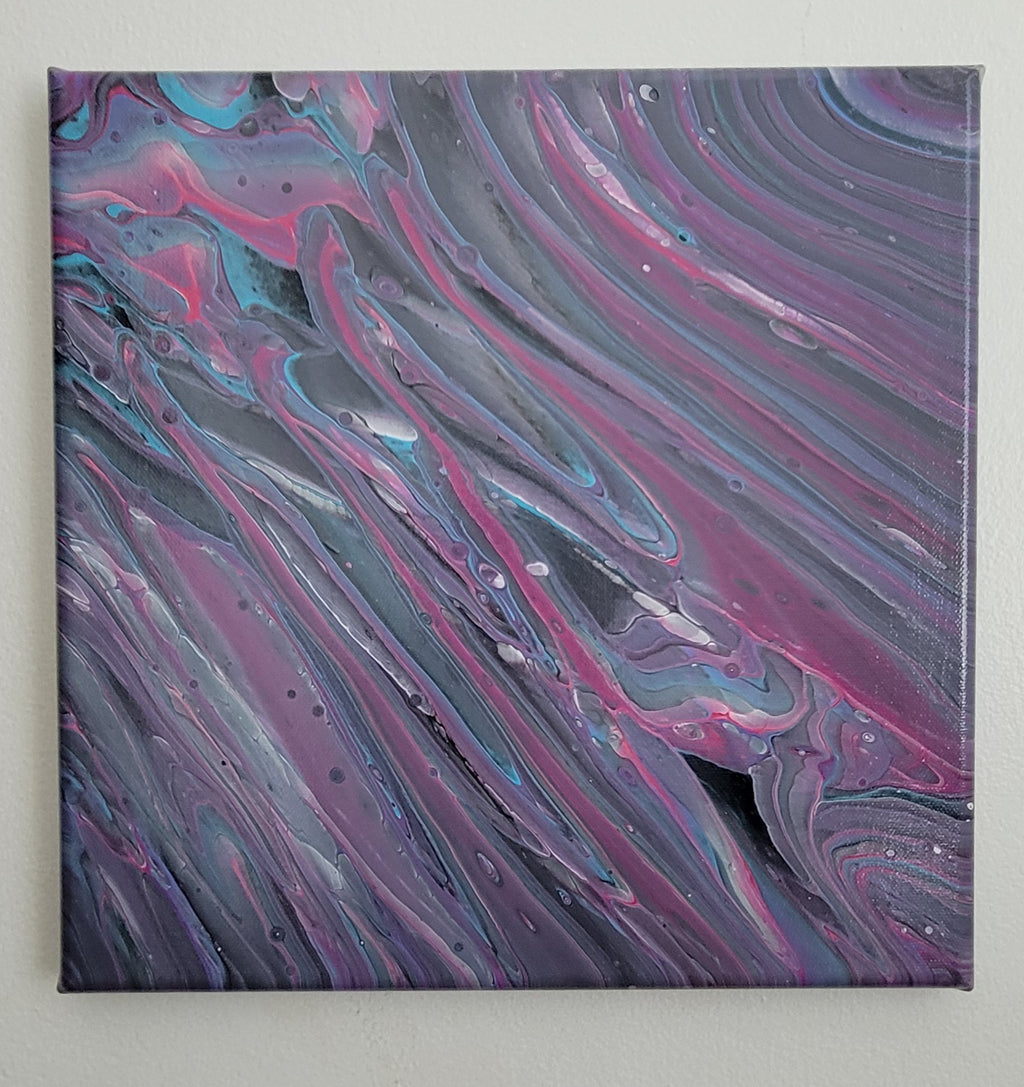 "Whispers In the Deep" 12x12" Original Acrylic Pour on Canvas