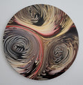 "Sunlit Canopy Flow" 12" Round Original Acrylic Pour On Canvas