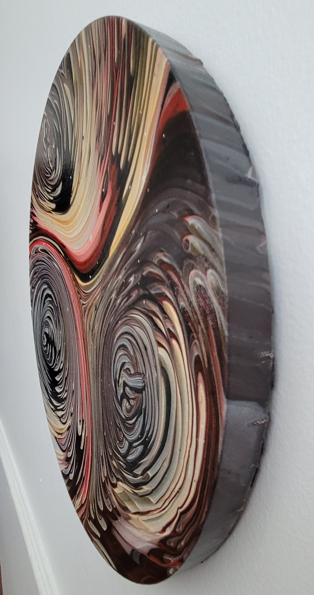 "Sunlit Canopy Flow" 12" Round Original Acrylic Pour On Canvas