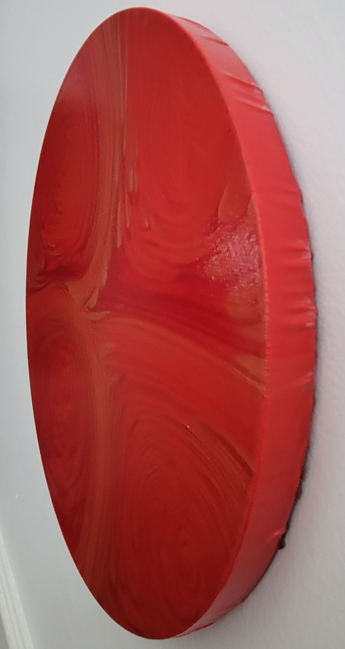 "Heatwave Whirl" 12" Round Original Acrylic Pour on Canvas