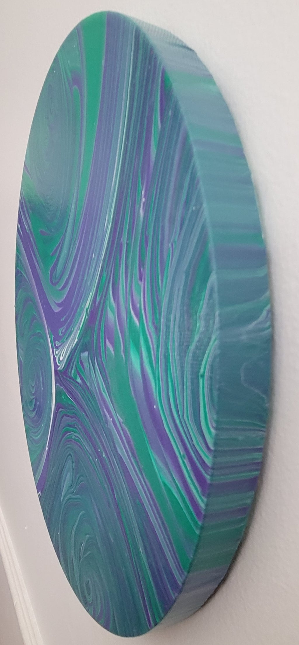 "Enchanted Flow" 12" Round Original Acrylic Pour on Canvas