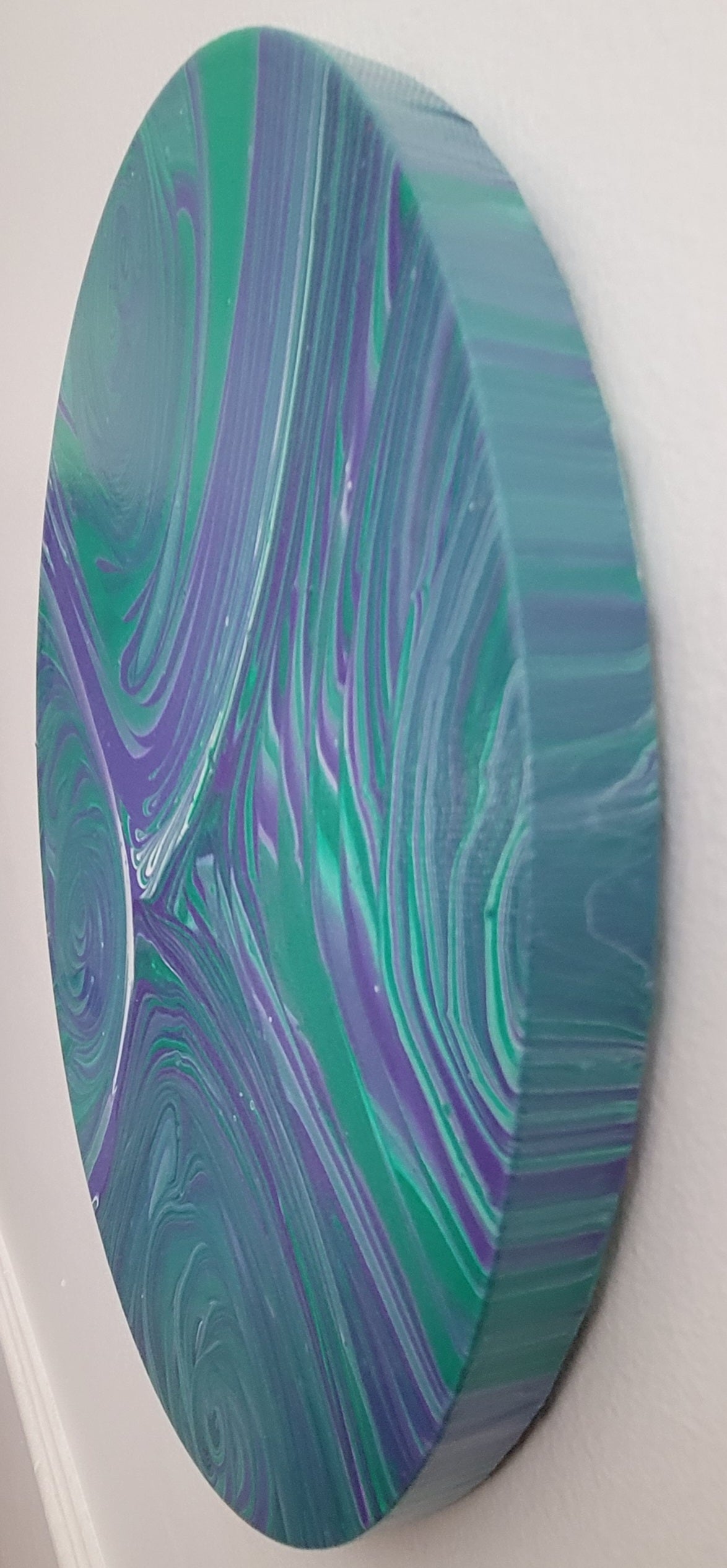 "Enchanted Flow" 12" Round Original Acrylic Pour on Canvas