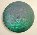 "Into the Quiet Vortex" 10" Round Original Acrylic Pour on Canvas