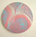 "Waves of Becoming" 10" Round Original Acrylic Pour on Canvas