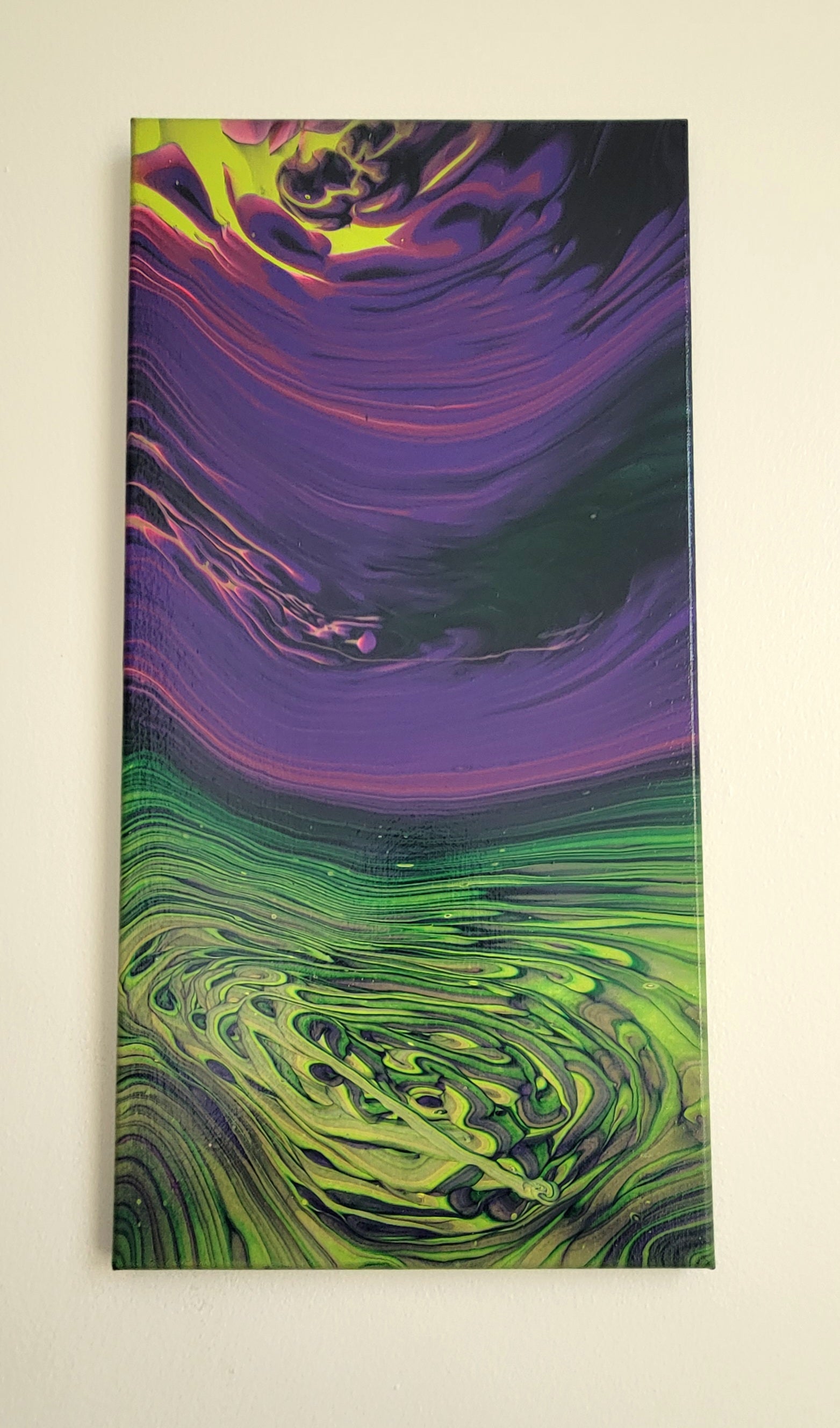 "Where Color Learns to Breathe" 10x20" Original Acrylic Pour on Canvas