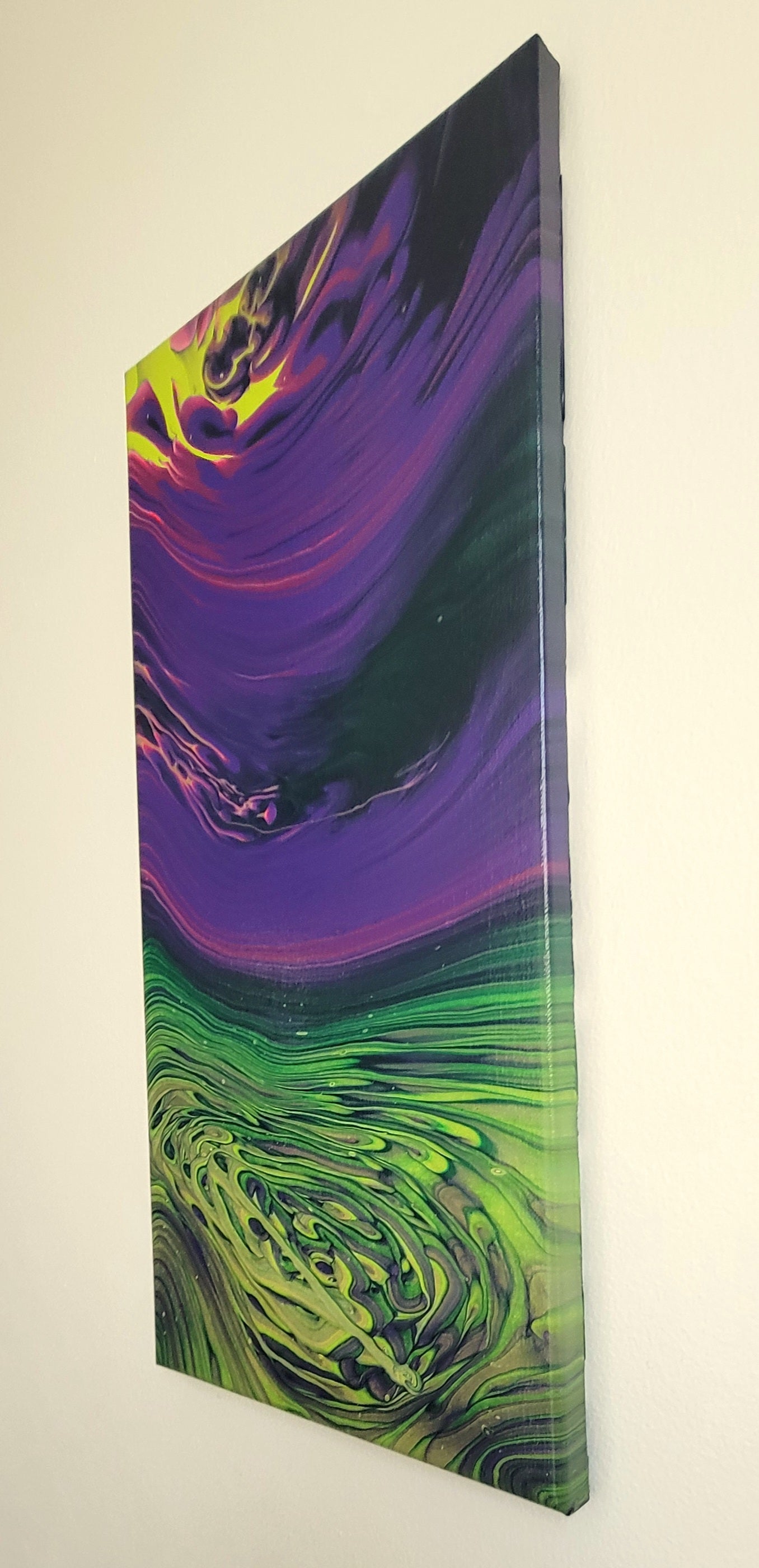 "Where Color Learns to Breathe" 10x20" Original Acrylic Pour on Canvas