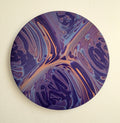 "Vivid Horizon" 10" Round Original Acrylic Pour on Canvas