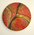 "Maryland in Motion" 10" Round Original Acrylic Pour on Canvas