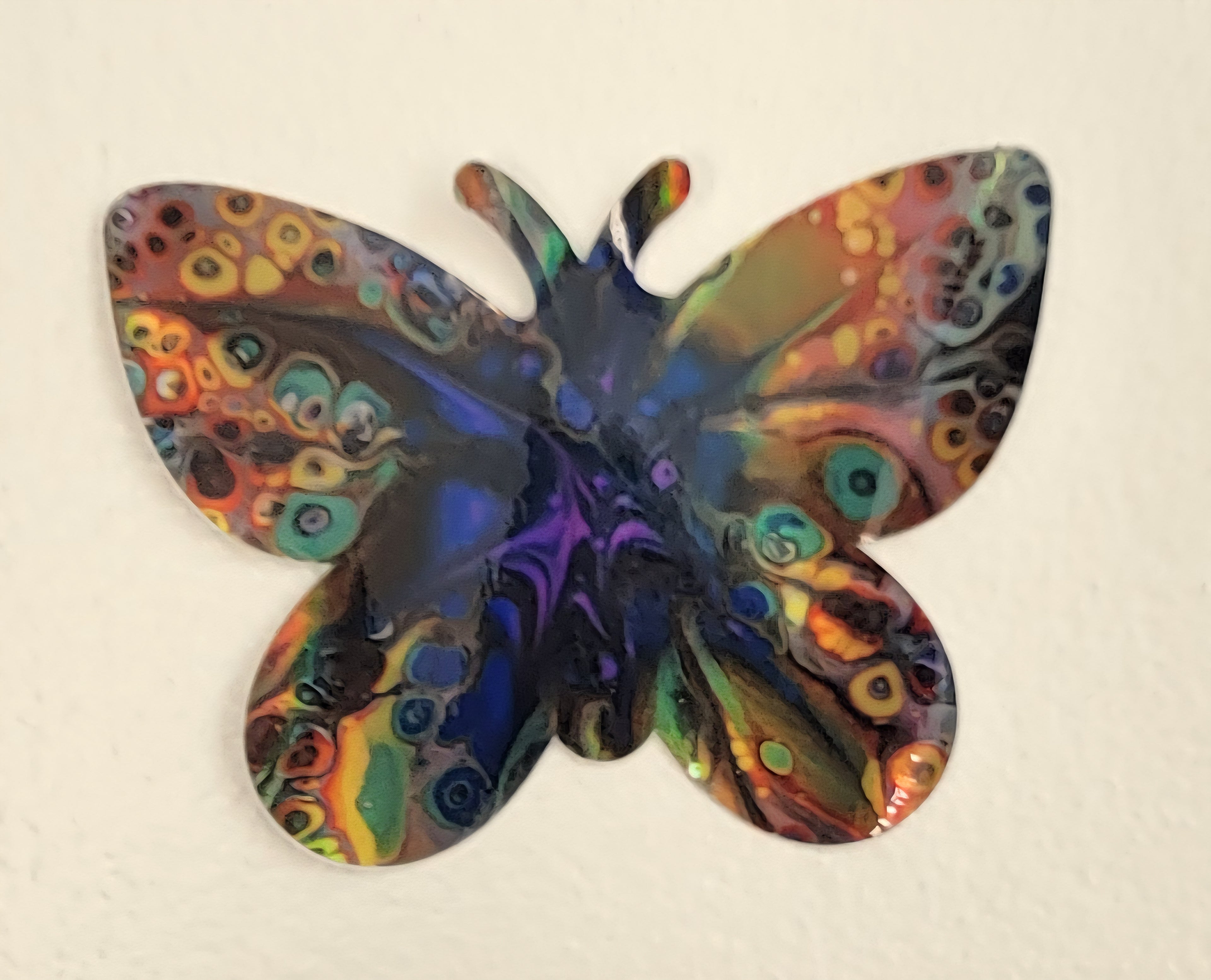 "Chromatic Flutter" 3" Holographic waterproof Vinyl Sticker