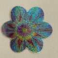 "Holographic Bloom" Flower glitter 3" waterproof vinyl stickers