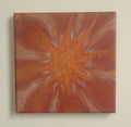 "Golden Burst" 8x8" Original Acrylic Pour on Canvas