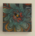 "When Color Finds It's Fire" 8x8" Original Acrylic Pour on Canvas