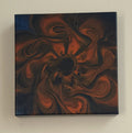 "Ember Unfolding" 8x8" Original Acrylic Pour on Canvas