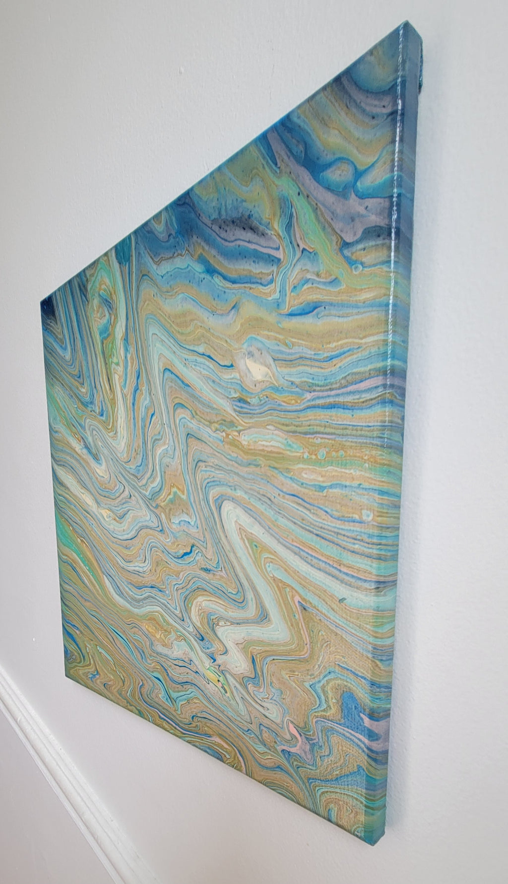 "Tides of Calm" 14x14" Original Acrylic Pour on Canvas