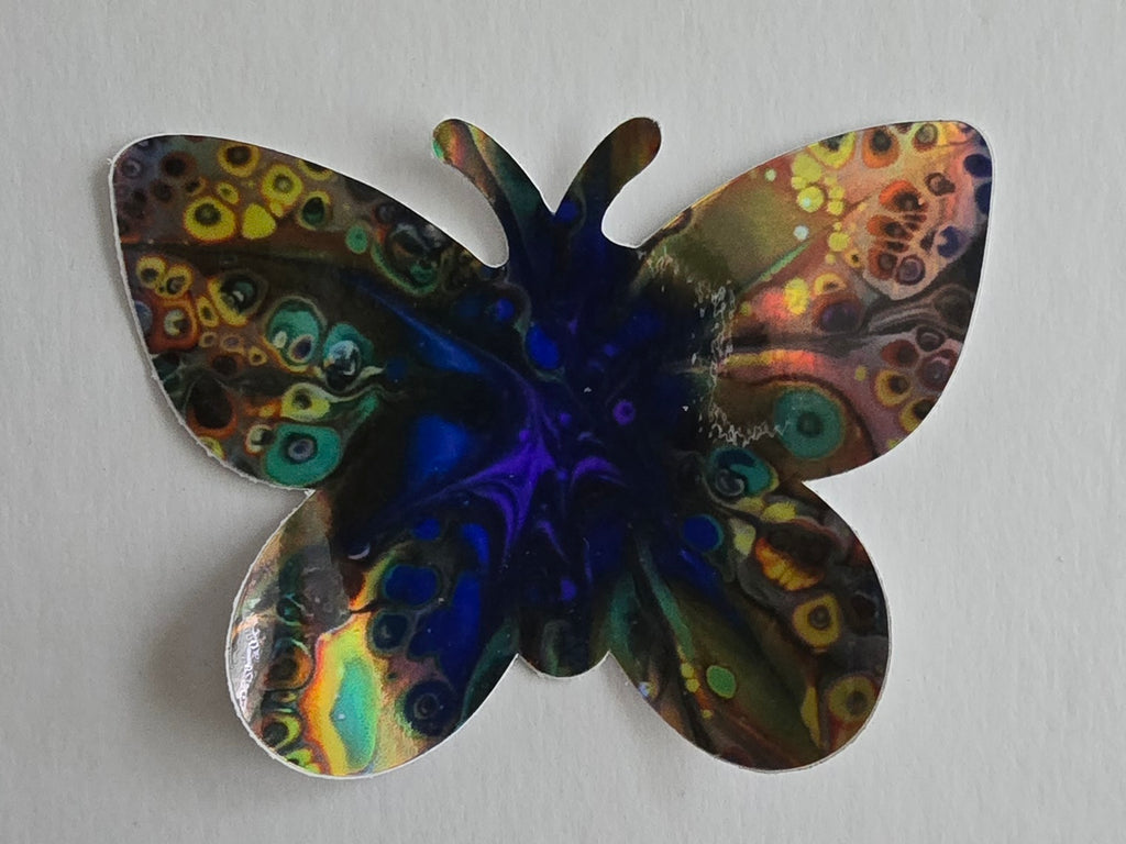 "Chromatic Flutter" 3" Holographic waterproof Vinyl Sticker